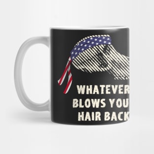 Funny Baboon Skull American Flag Headband for Bikers Mug